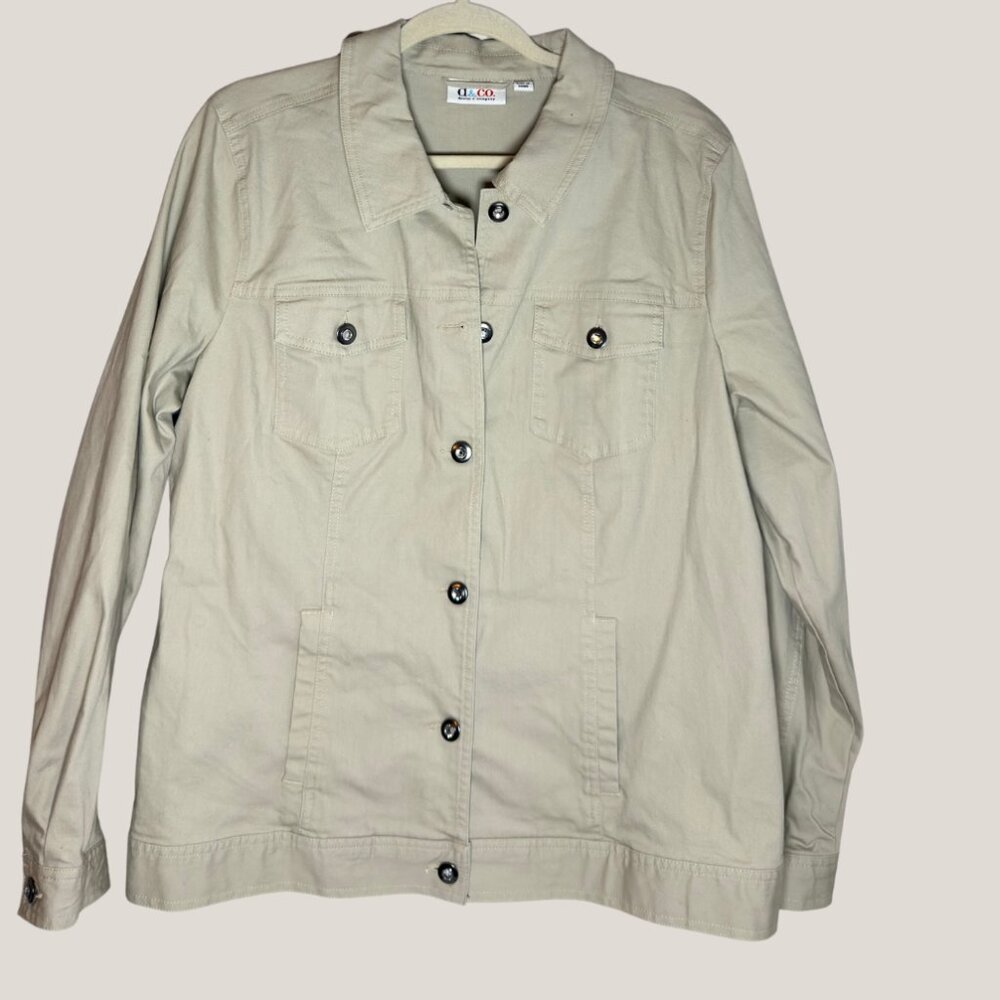 Women's Denim & Co. Button Front Jacket, Large